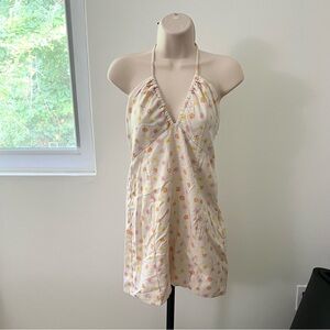 Elodie Floral Halter Mini‎ Dress Size XS Flower Pattern